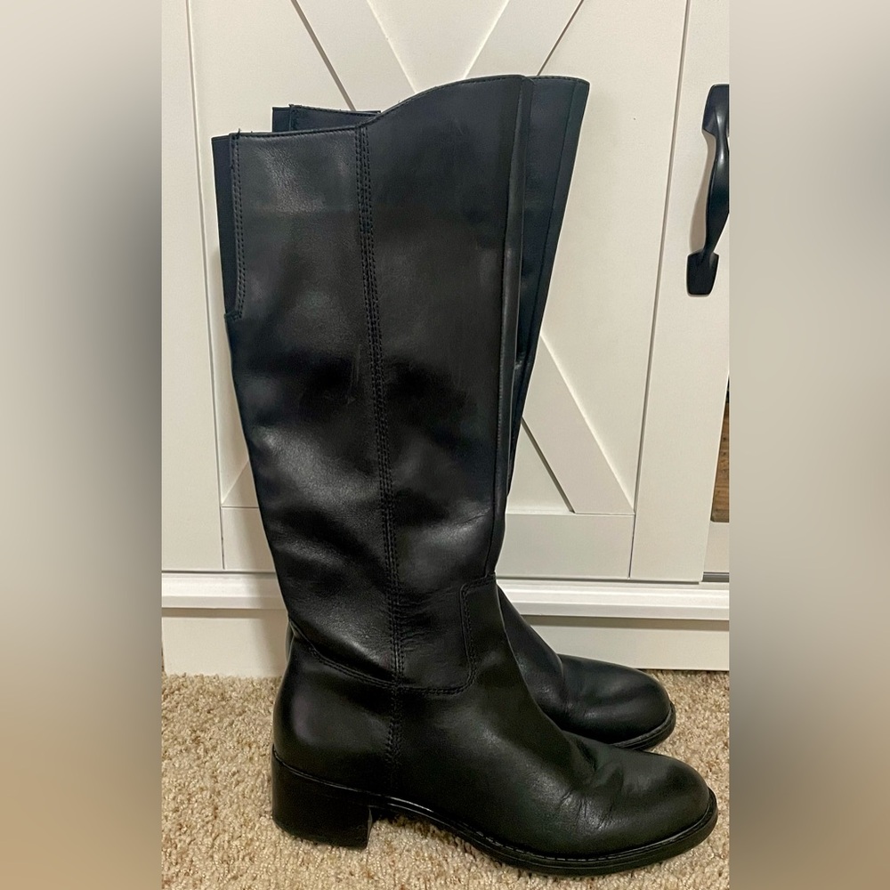 Franco Sarto black leather boots.